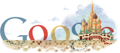 google纪念莫斯科圣巴西尔大教堂建成450周年logo