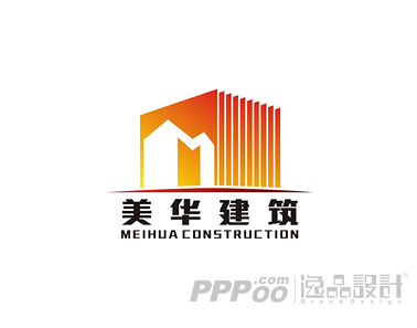 美华建筑logo